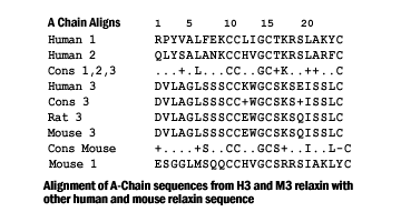 sequence comparison insl7 a chain